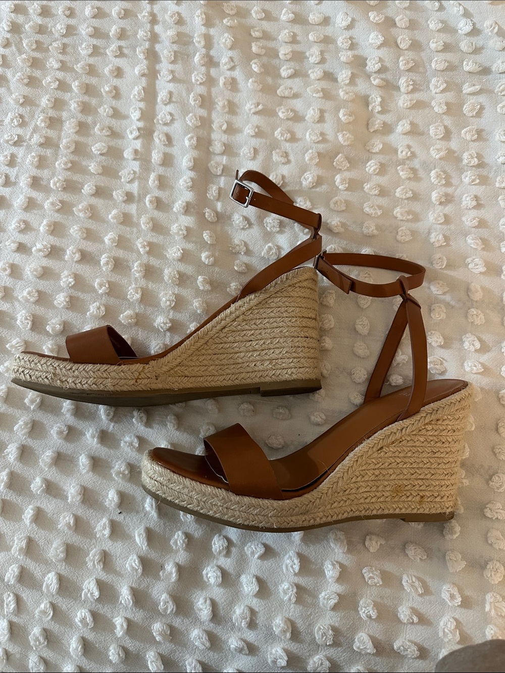 a new day Tan Espadrille Wedge Sandals with Ankle Strap